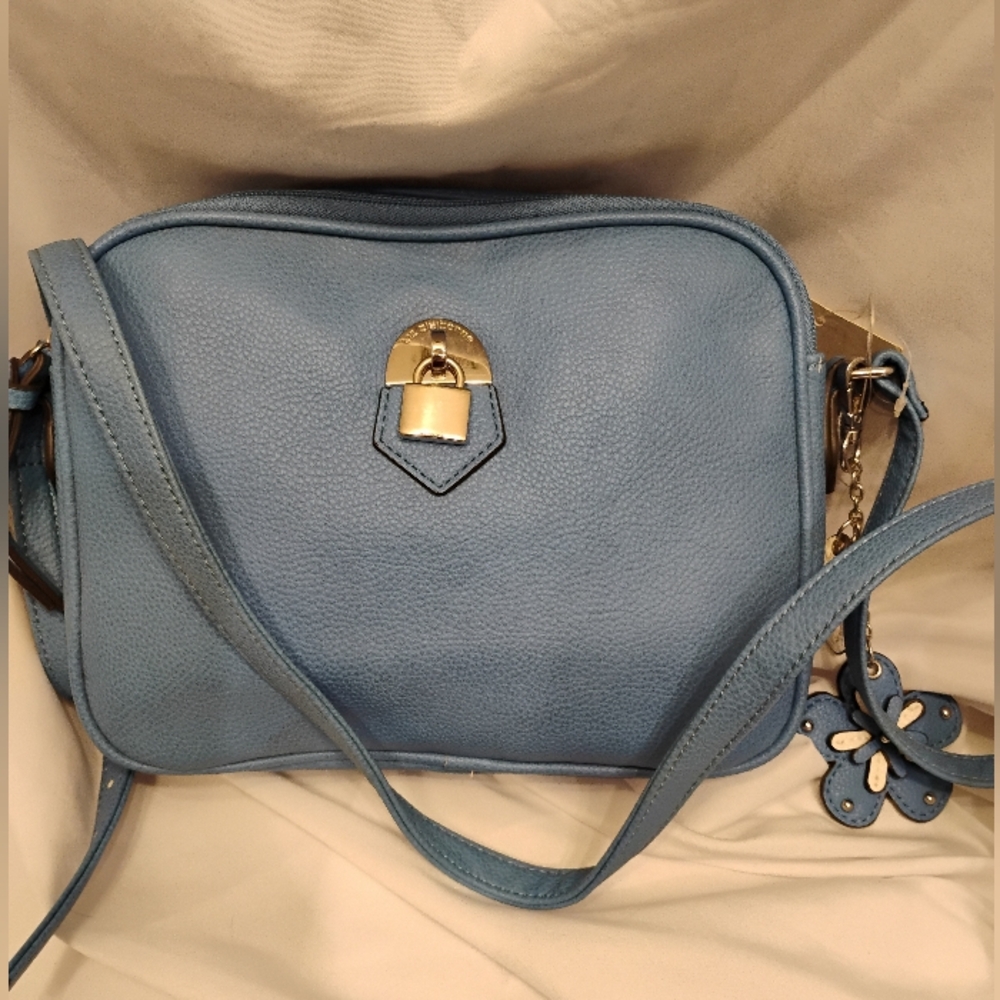 NWT Retro Liz Claiborne Women’s Blue Purse Handbag with Long Strap